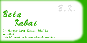 bela kabai business card